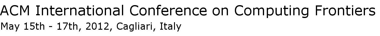 ACM International Conference on Computing Frontiers 2012 Program